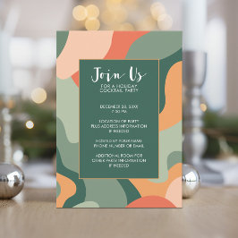 ラインオーガニック抽象芸術アートジェイドコーラルホリデイ 招待状