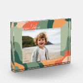 ラインオーガニック抽象芸術アート – ジェイドコーラル1 フォトブロック (左)