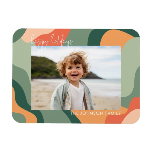 ラインオーガニック抽象芸術アート – 1フォトジェードコーラル マグネット (横)