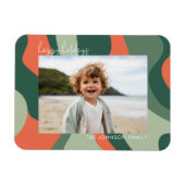 ラインオーガニック抽象芸術アート – 1フォトジェードコーラル マグネット (横)