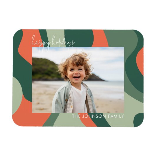 ラインオーガニック抽象芸術アート – 1フォトジェードコーラル マグネット (横)