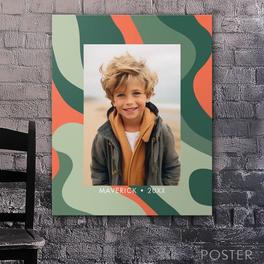 ラインオーガニック抽象芸術アート – 1フォトジェードタンゲリン ポスター