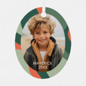 ラインオーガニック抽象芸術アート – 1フォトジェードタンゲリン メタルオーナメント (正面)