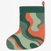 ラインオーガニック抽象芸術アート – 1フォトジェードタンゲリン ラージクリスマスストッキング (裏面)