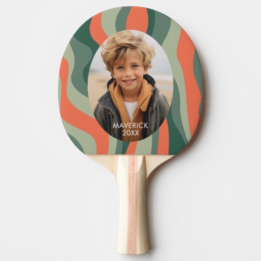 ラインオーガニック抽象芸術アート – 1フォトジェードタンゲリン 卓球ラケット (正面)
