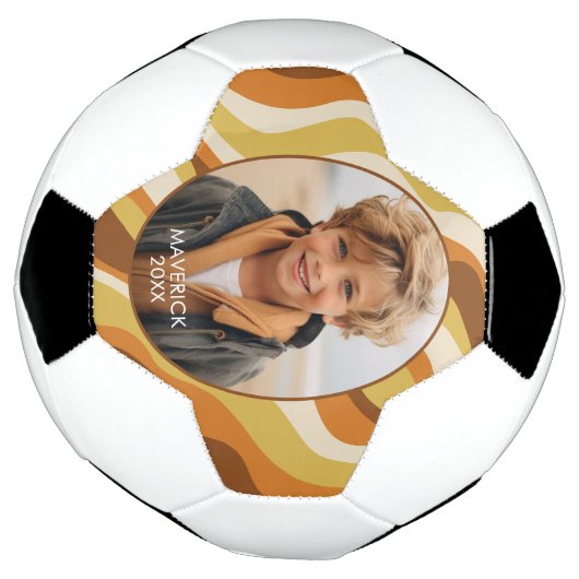 ラインオーガニック抽象芸術アート – 1枚の写真 – ハニーカラー サッカーボール (回転)