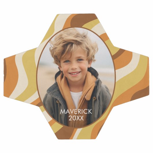 ラインオーガニック抽象芸術アート – 1枚の写真 – ハニーカラー サッカーボール (フラット)