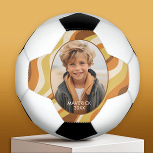 ラインオーガニック抽象芸術アート – 1枚の写真 – ハニーカラー サッカーボール