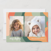 ラインオーガニック抽象芸術アート – 2フォトジェードコーラル シーズンカード (正面)