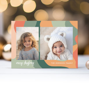 ラインオーガニック抽象芸術アート – 2フォトジェードコーラル シーズンカード