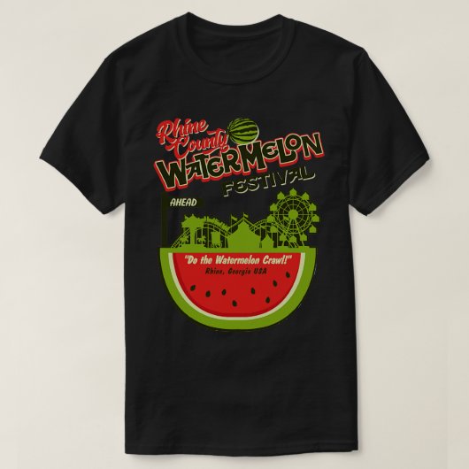 ラインカウンティスイカフェスティバルスイカクロール Tシャツ (デザイン正面)