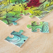 ラインカラフルアートインクと水彩スプラッシュ ジグソーパズル (側面)