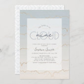 ラインクラウド9ブルースカイウォーターブライダルシャワー 招待状 (正面/裏面)