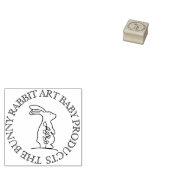 ラインサークルフレームフラワーバニーラビット ラバースタンプ (押印)