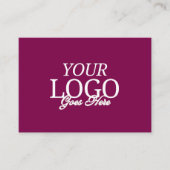 ラインシンプル付きワインカラーロゴ 名刺 (正面)