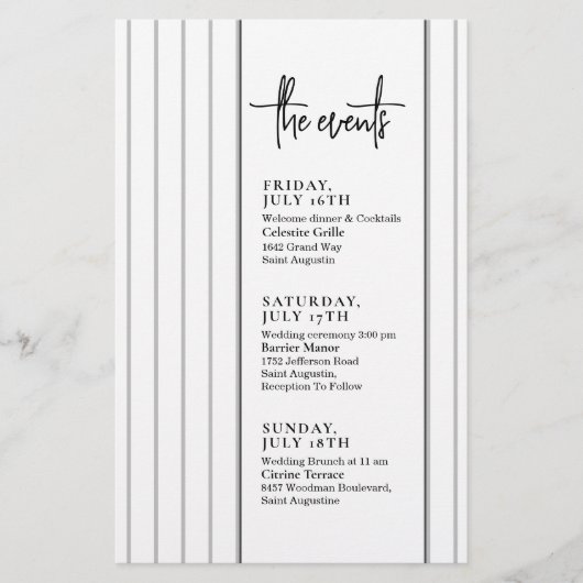 ラインスクリプト結婚のイベントタイムライン (正面)