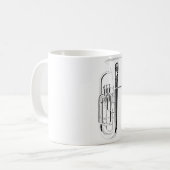 ラインスケッチのコーヒー・マグ コーヒーマグカップ (正面左)