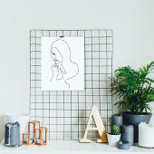 ラインスケッチアート |アミニマルモダンコンテンポラリーート ポスター