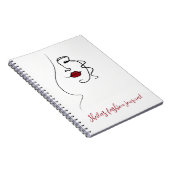 ラインスケッチウーマン顔 ノートブック (右側)