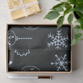 ラインスケッチオーナメントと雪の結晶クリスマス 薄葉紙 (ギフト)
