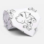 ラインスケッチグレートダンヘッドネックタイ ネクタイ (ロール)