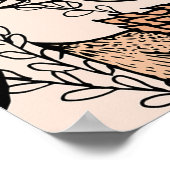 ラインスケッチシームレスパターン。明るい色ヴィンタ ポスター (角)