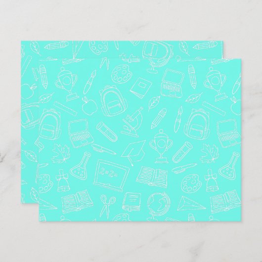 ラインスケッチスクール用品パターン (正面/裏面)