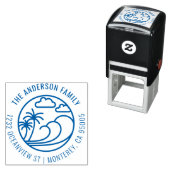 ラインスケッチトロピカルウェーブファミリー差出人住所 セルフインキングスタンプ (インサイチュ)