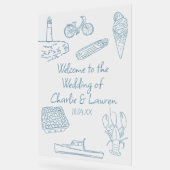 ラインスケッチニュー結婚イングランドの歓迎サイン アクリルサイン (傾斜)