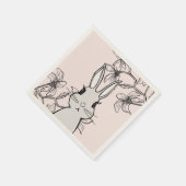 ラインスケッチバニー春パーティー スタンダードカクテルナプキン (角)