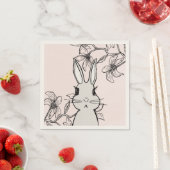 ラインスケッチバニー春パーティー スタンダードカクテルナプキン (インサイチュ)