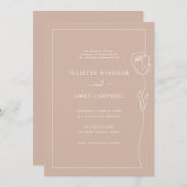 ラインスケッチバラフラワー結婚ズ 招待状 (正面/裏面)