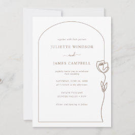 ラインスケッチバラフラワー結婚ズ 招待状