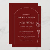 ラインスケッチバラブランチ&バブリー招待状 招待状 (正面/裏面)