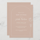 ラインスケッチバラベビーシャワー招待状 招待状 (正面/裏面)