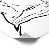 ラインスケッチムスリムガールヒジャブアラブ女性孤立 ポスター (角)