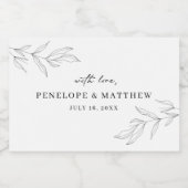 ラインスケッチリーフ葉蝋燭ラベル フードラベル (シングルラベル)