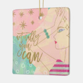 ラインスケッチ女性引用文実際にアートできる セラミックオーナメント (左)