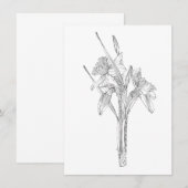 ラインスケッチ水仙の花束。 案内状 (正面/裏面)