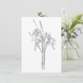 ラインスケッチ水仙の花束。 案内状 (スタンド正面)