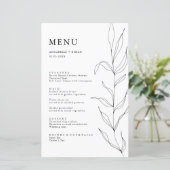 ラインスケッチ葉リーフメニューカード (スタンド正面)