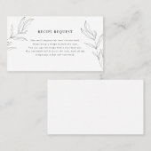 ラインスケッチ葉リーフレシピ要求カード 名刺 (正面/裏面)