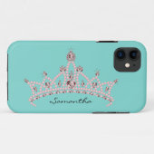 ラインストンティアラiPhone 5ケース-マテケース（アクア） Case-Mate iPhoneケース (裏面(横))