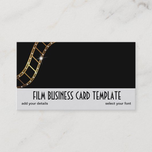 ラインストンデザイン金属金ゴールド膜ストリップ 名刺 (正面)