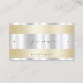 ラインストーンで目を引く金ゴールドとフェイク銀 名刺 (正面)