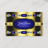 ラインストーンで黄金と青をキャッチフェイクする 名刺 (正面)