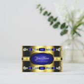 ラインストーンで黄金と青をキャッチフェイクする 名刺 (スタンド正面)