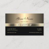 ラインストーンとグラマラスフェイクな金ゴールドブラックきらきら光る 名刺 (裏面)