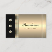 ラインストーンとグラマラスフェイクな金ゴールドブラックきらきら光る 名刺 (正面)