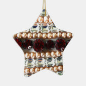 ラインストーンとパール - ヴィンテージジュエリー セラミックオーナメント (右)